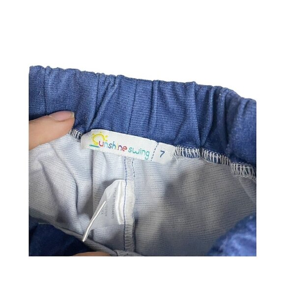 Sunshine Swing GIRLS SHORTS Lot of 3 Summer Stretch Blue Pink Colorful Sz 7 - Picture 3 of 7